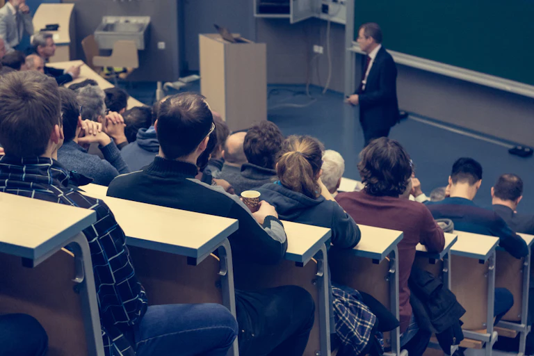 Lecture theatre with students
