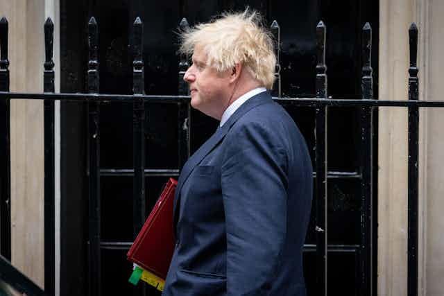 Boris Johnson outside No 10 Downing st.