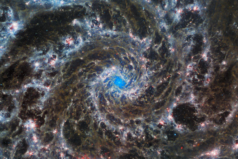 The heart of a spiral galaxy.