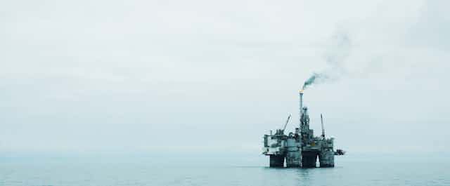 An offshore oil platform in the North Sea.
