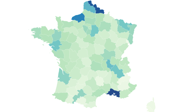 carte de France, bilan carbone 2016