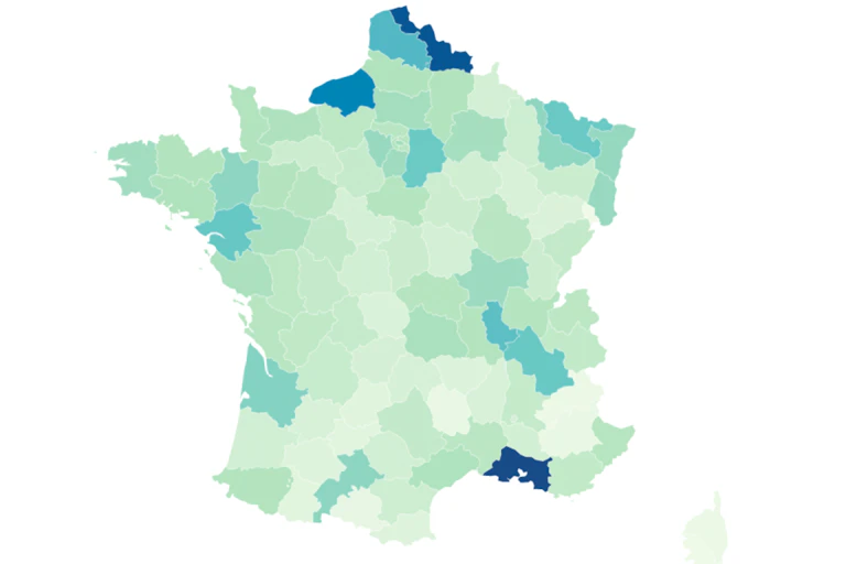 carte de France, bilan carbone 2016
