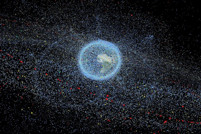 A model showing the amount of space debris