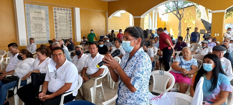 A community meeting