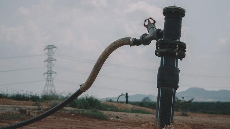 pipes collecting methane from site