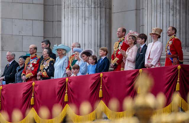 The royal family on the balcony at Buckingham Palace in  June 2022.