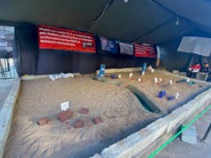 A model representing the battle scene at Karbala with three-dimensional figures.