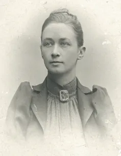 A sepia photograph of mystic Swedish artist Hilma af Klint.