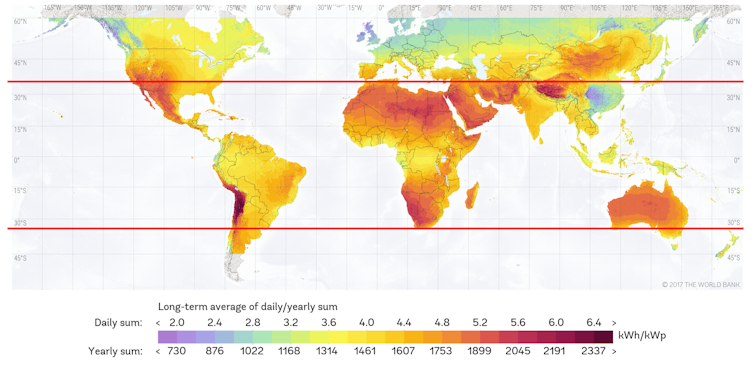 map of solar resources