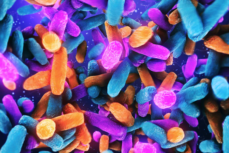 Illustration of multi-colored Lactobacillus