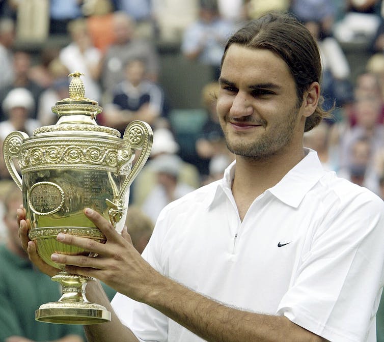 Federer and a trophy