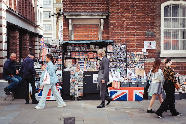 Souvenir stands did a brisk trade in products carrying her image.