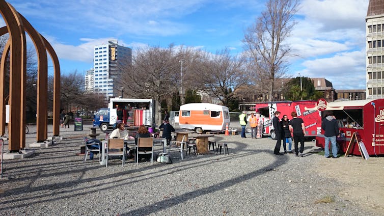 Food stall pop-ups in post-quake Christchurch.