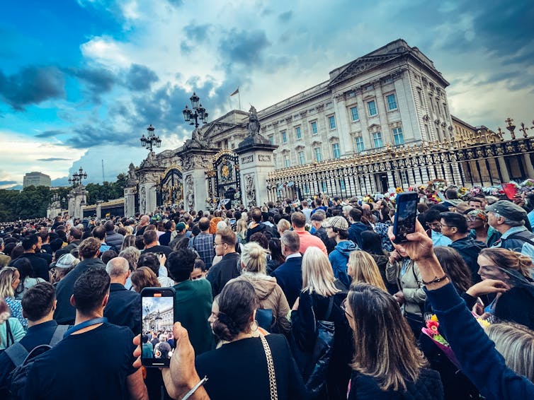 A crowd of people
