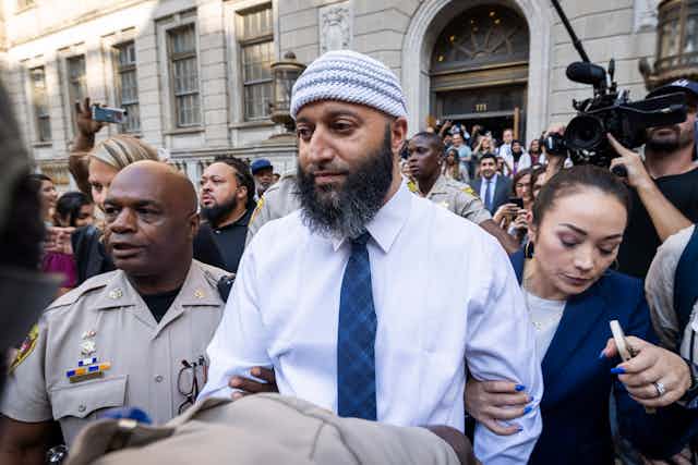 Adnan Syed leaving the Baltimore Circuit Court 