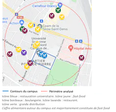 Carte de l’offre alimentaire autour du campus de Sorbonne Paris-Nord