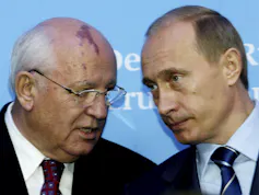 Mikhail Gorbatchev et Vladimir Poutine
