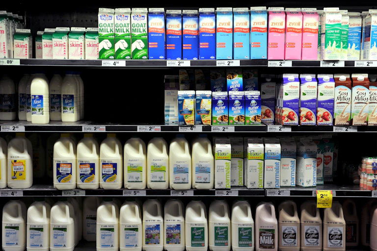 Supermarket milk section