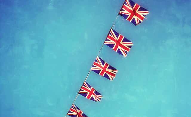 union flags flying in a row