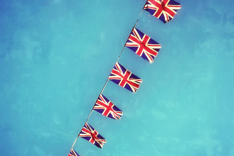 union flags flying in a row