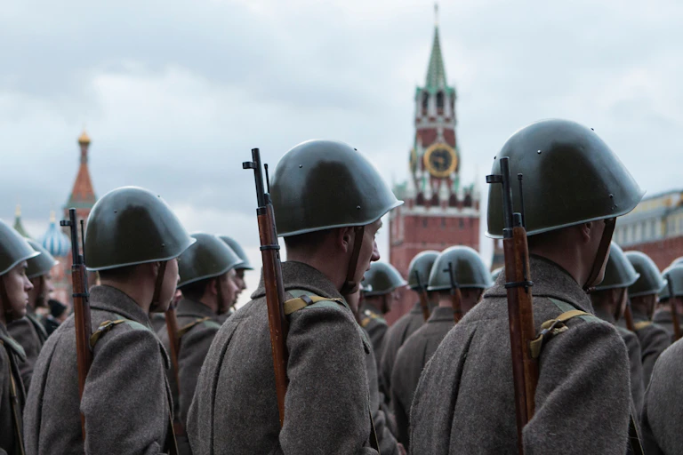 Russian soldiers in Red Square, Moscow.
