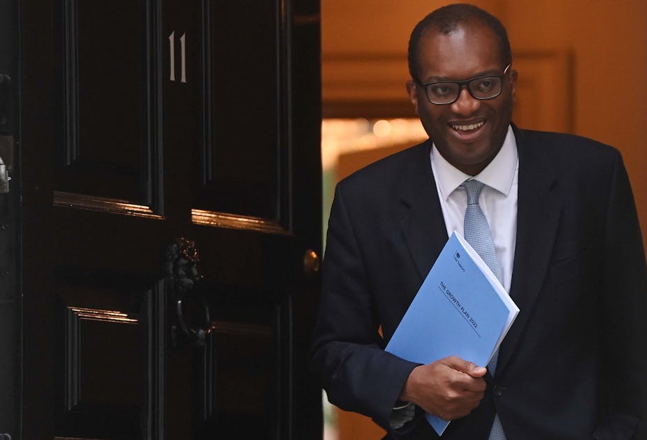 Kwasi Kwarteng leaves No.11 Downing Street.