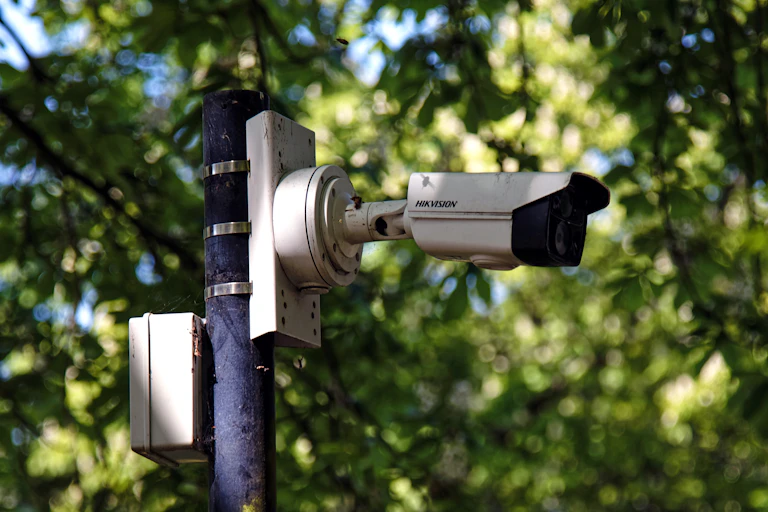 Security camera in London cemetery.