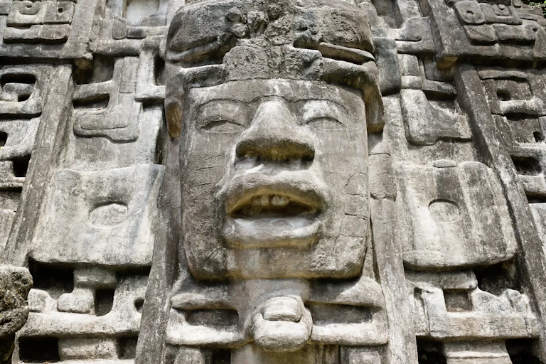 Maya ruins at the Lamanai site in Belize