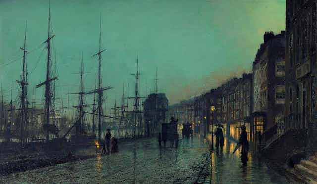 John Atkinson Grimshaw, 'Shipping on the Clyde', 1881