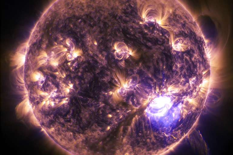 an image of solar flares on the surface of the sun
