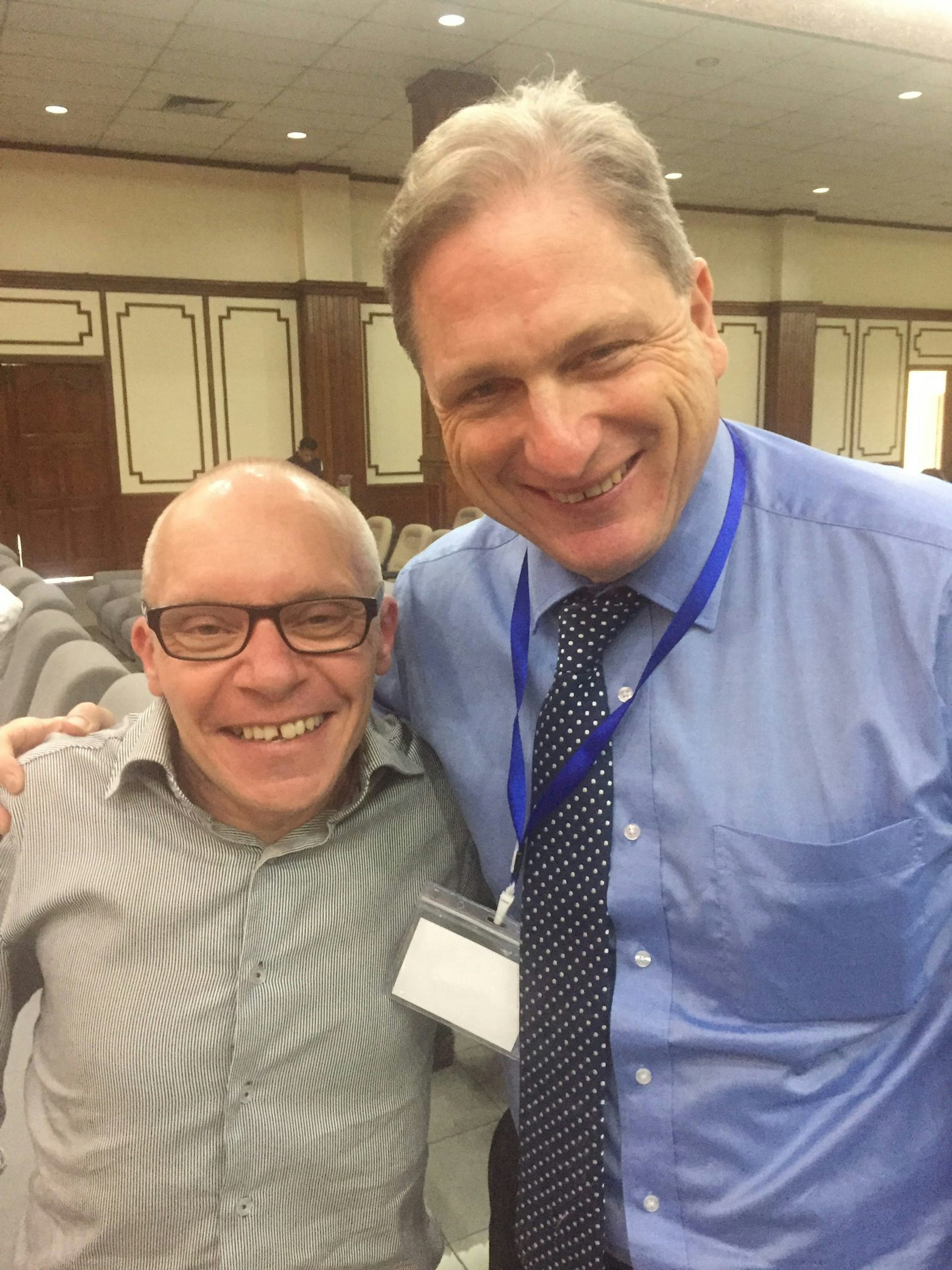 Sean Turnell with Tim Harcourt in 2017.