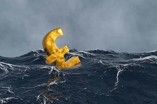 pound sign in stormy ocean
