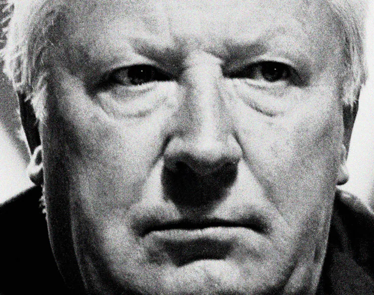 Edward Heath in close up/