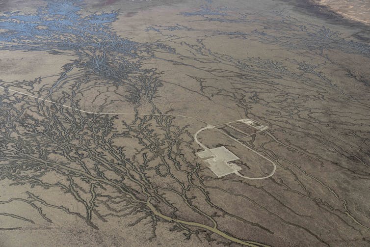 well pad on the floodplain