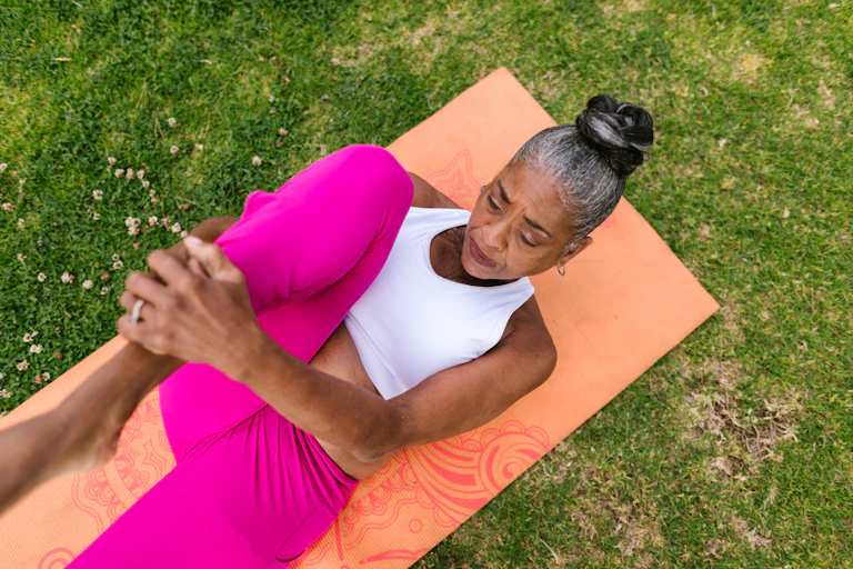 woman on yoga mat