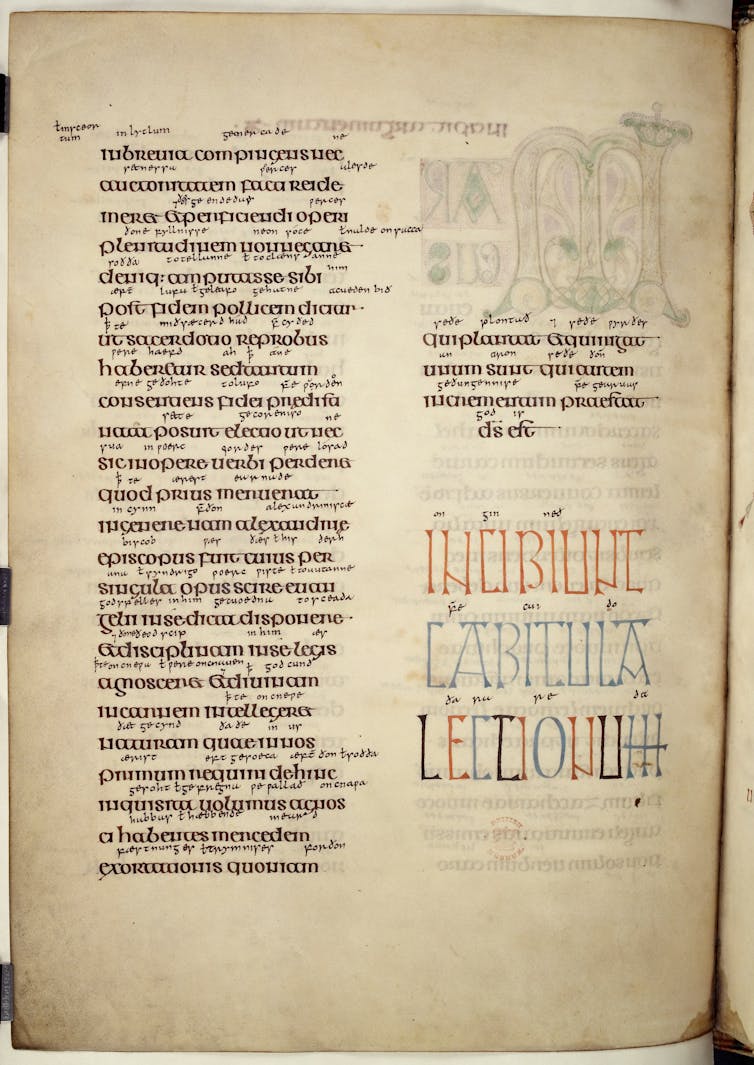 A detail of an illuminated manuscript.
