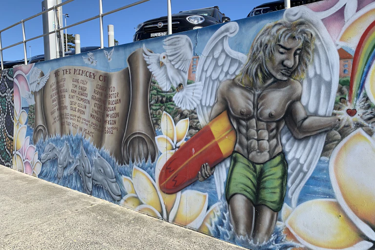 Mural at Bondi Beach commemorating Bali bombings