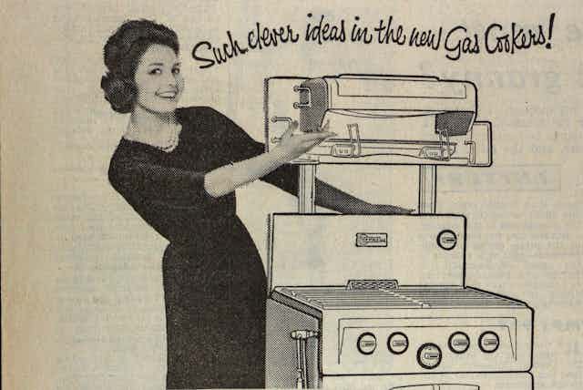 Woman admires gas cooker