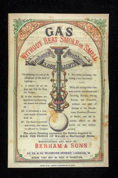 Old advert for 'gas without heat, smoke or smell'