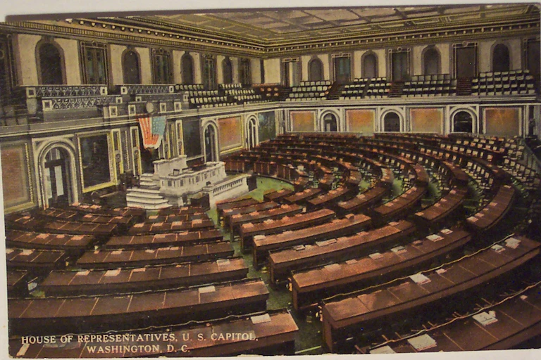 A view of the U.S. House of Representatives meeting chamber