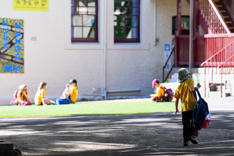 Students in the school playground.