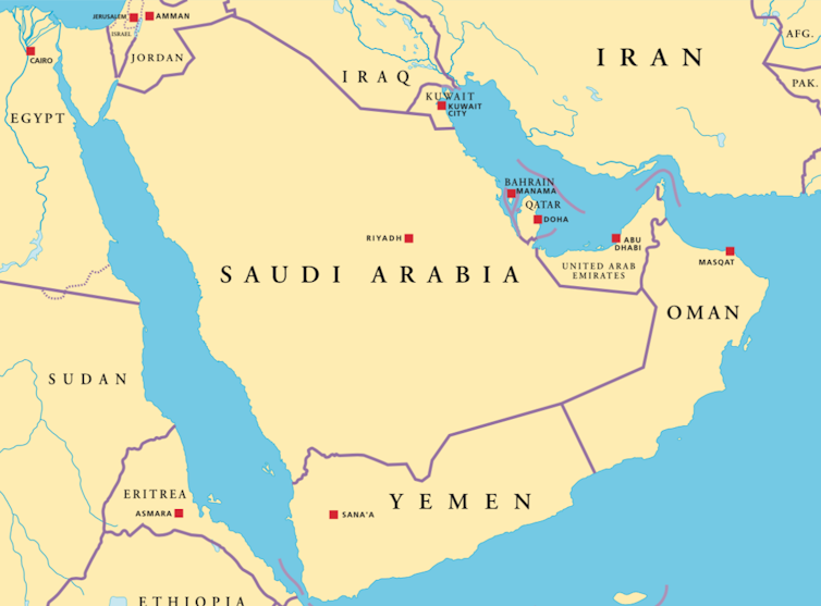 Le Qatar est en quelque sorte coincé entre les deux géants que sont l'Arabie saoudite et l'Iran. Peter Hermes Furian/Shutterstock
