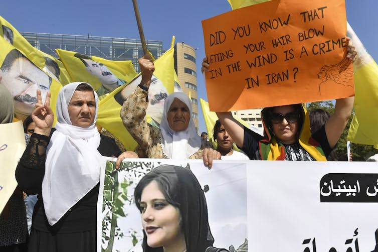 Protests following the death of Iranian woman Mahsa Amini have spread to other countries, including Lebanon. Wael Hamzeh/EPA/AAP Protests following the death of Iranian woman Mahsa Amini have spread to other countries, including Lebanon. Wael Hamzeh/EPA/AAP
