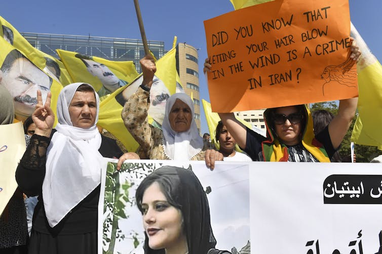Protests following the death of Iranian woman Mahsa Amini have spread to other countries, including Lebanon. Wael Hamzeh/EPA/AAP