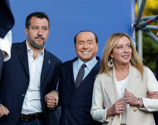 Matteo Salvini, Silvio Berlusconi and Giorgia Meloni. 