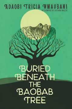 A book cover in green and black with an illustration of a tree against a full moon.