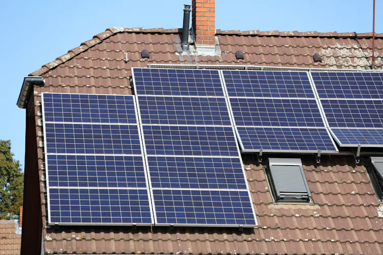 Rooftop solar panels.