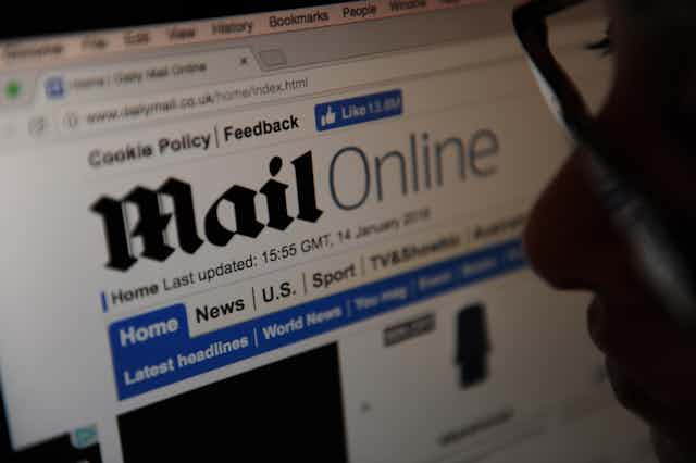 A reader looks at the Mail Online website