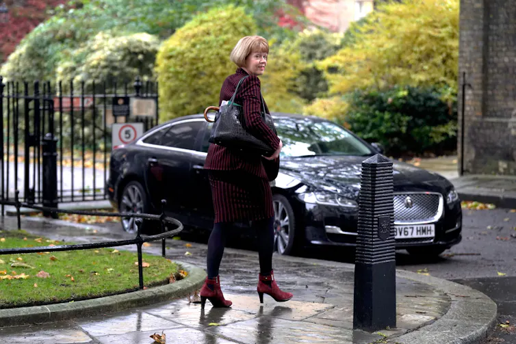 Chief whip Wendy Morton walking down Downing Street.