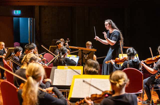 Members of Tasmanian Youth Orchestra in concert